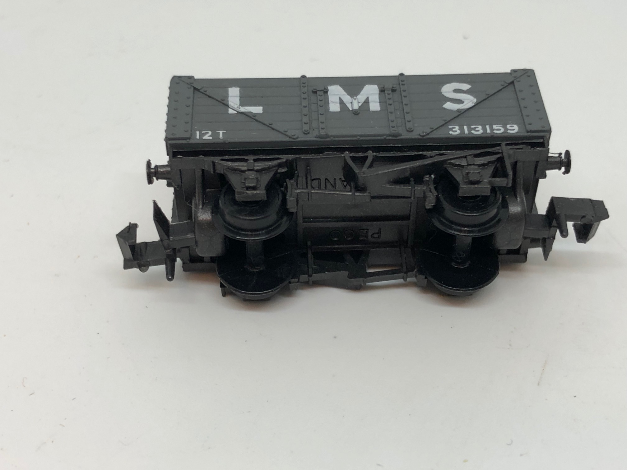 Peco N NR-41M 7 Plank Coal wagon #313159 in LMS Grey MJC - The Model ...