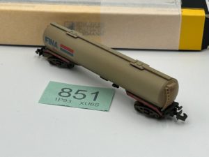 Graham Farish N 373-556B TEA 100 ton bogie tank wagon in 'Fina' - weathered.