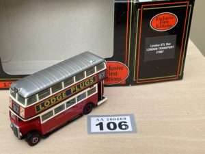 EFE Exclusive 27807 1:76 scale London STL bus with Lodge Plugs advertising.
