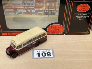 EFE Exclusive 20119 1:76 scale Bedford OB bus in British Railways maroon/cream livery.