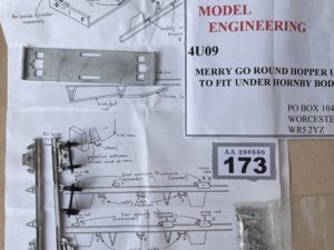 Appleby 4U09 White metal underframe kit for Hornby HAA Merry-go-Round hopper.