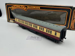 Mainline OO 37-111 57' exLMS Period 1 Corridor Coach in BR crimson and cream